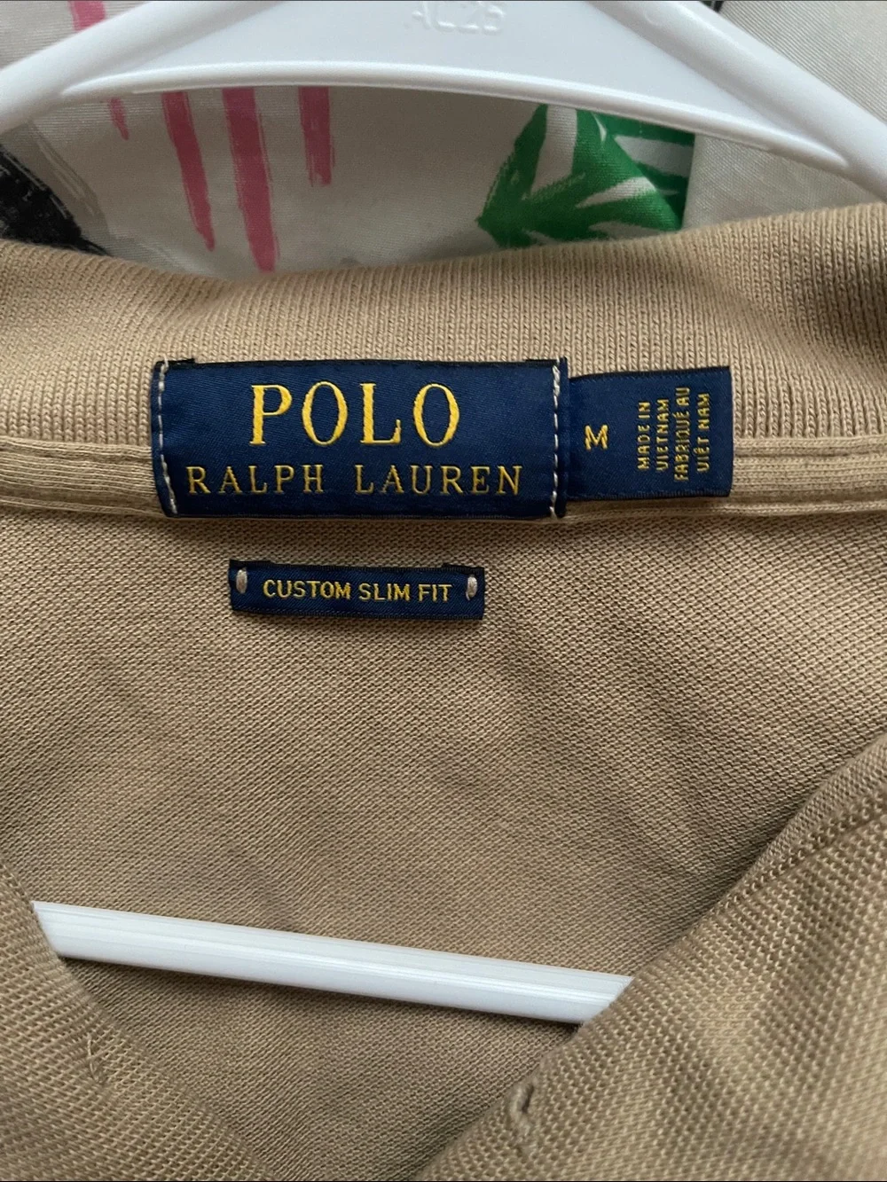 Polo by Ralph Lauren Men’s Khaki Collared Short-Sleeve Polo